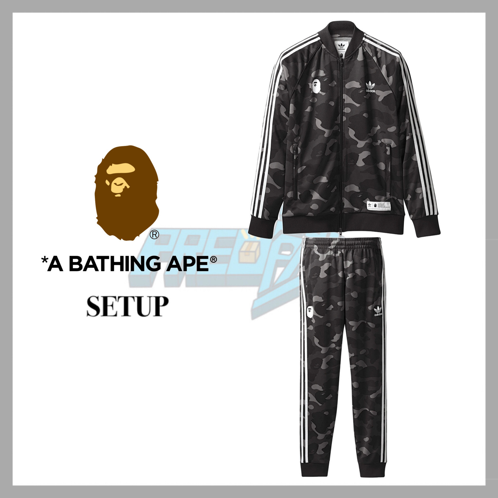 セットアップ】 BAPE x adidas トラックジャケット パンツ (A BATHING