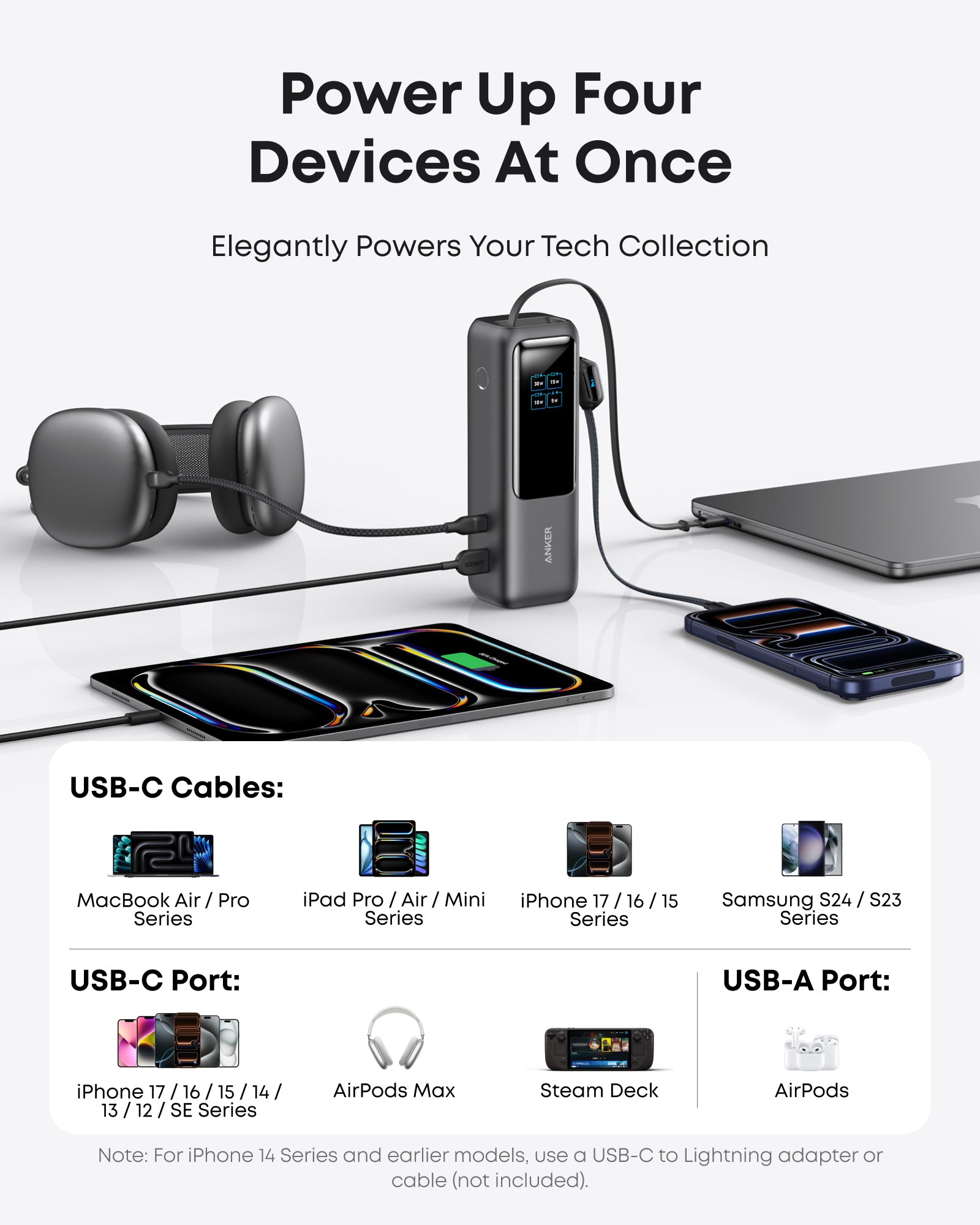 Anker Laptop Power Bank (25K, 165W, Built-In and Retractable