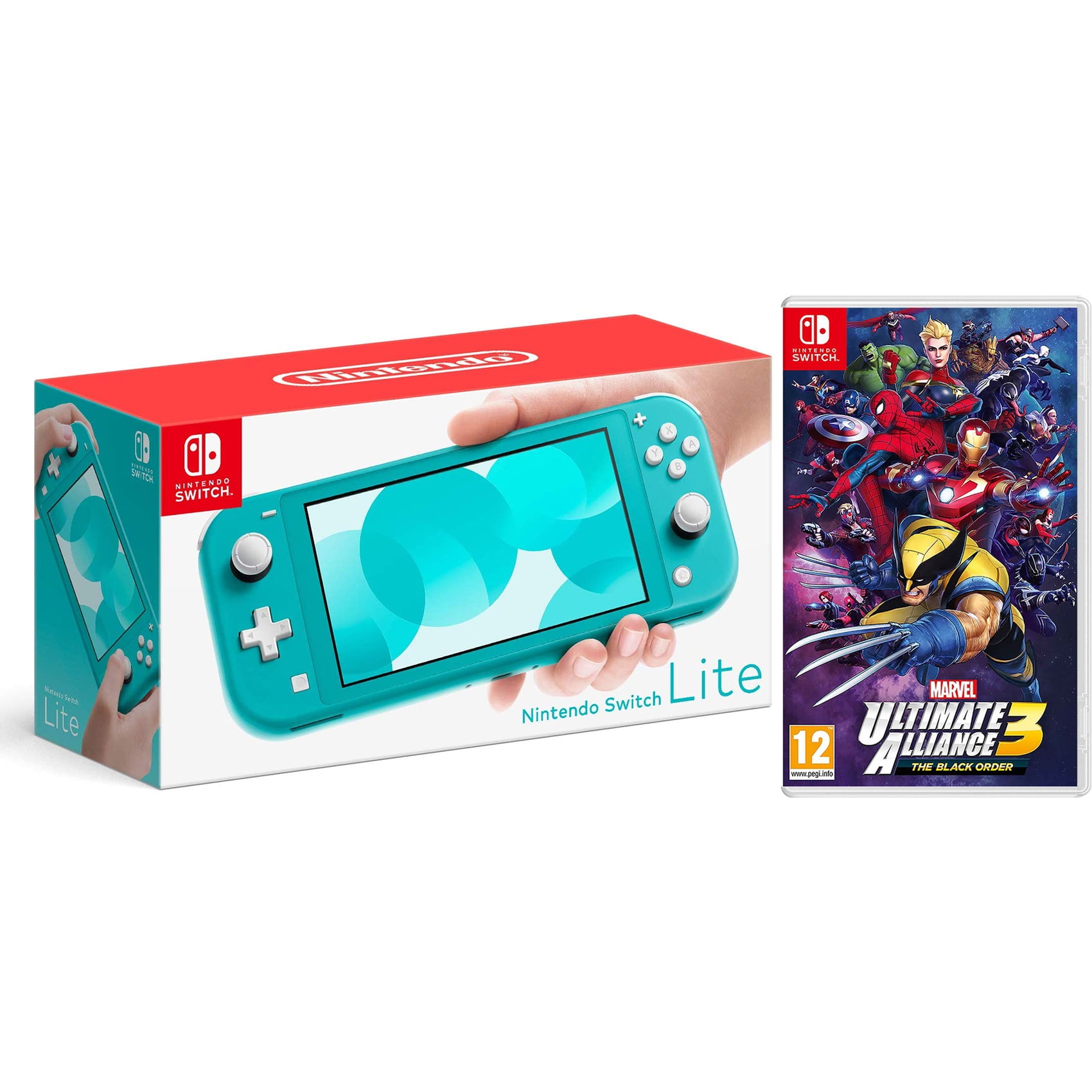 Nintendo Switch Lite 32GB Turquoise and Super Mario Odyssey Bundle