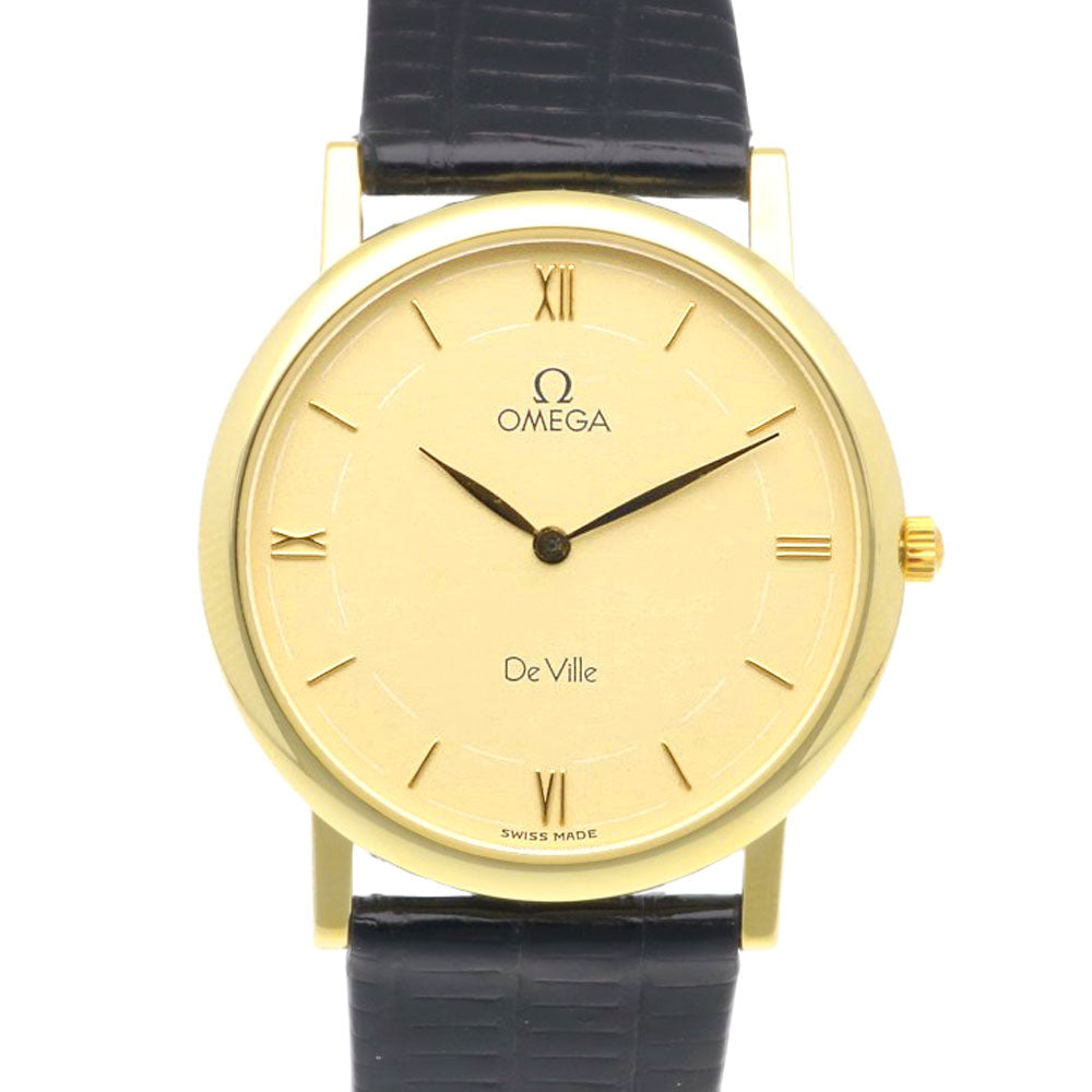 OMEGA De Ville Watch 18K Yellow Gold 73006340 Quartz Men's 1 Year