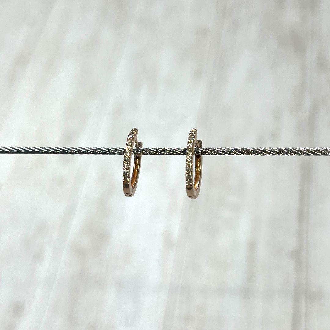 さ*ら様 K10PG　ダイヤモンドピアス　フープタイプ　エステール K10 ピンクゴールド ダイヤモンド ピアス – Milluflora | ミルフローラ