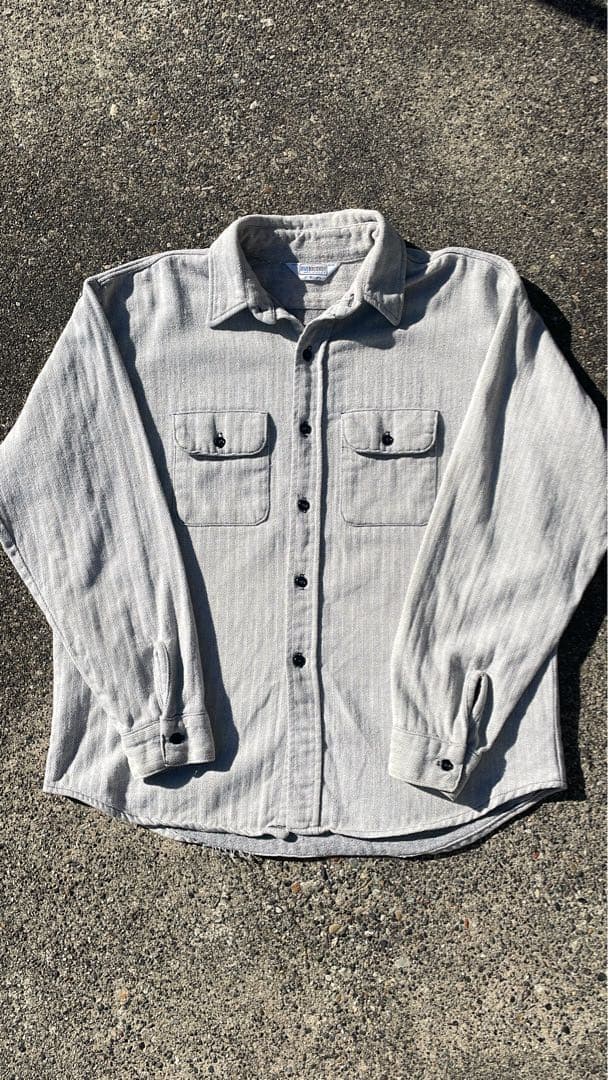 【希少】80s FIVEBROTHER ネルシャツ ヘリンボーン USA製 80s FIVE BROTHER L/S プリントネルシャツ USA製 Size M ファイブ