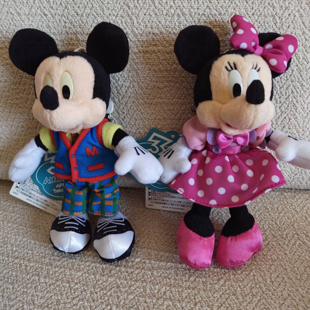 東京ディズニーランド 34周年 ミッキー ミニー ぬいぐるみバッジ